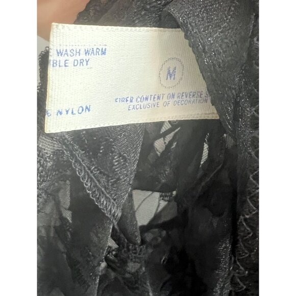 Vintage Black Sheer Lace Nightgown Medium - Picture 3 of 6